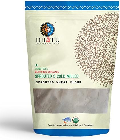 Organic Sprouted Wheat Flour 100 % Best Quality Pure Indian Taste Cuisine Indian Food - Quick Cook, Good for health500g
