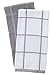 T-Fal Textiles 60954 2-Pack Solid & Check Parquet Design 100-Percent Cotton Kitchen Dish Towel, Gray, Solid/Check-2 Pack primary