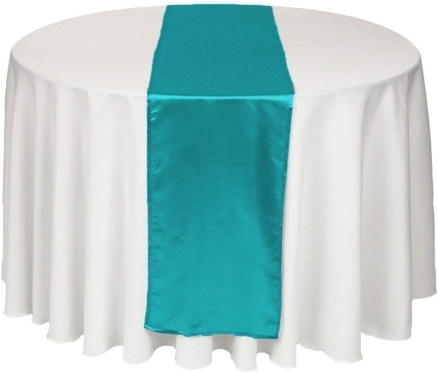 mds Pack of 10 Wedding 12 x 108 inch Satin Table Runner for Wedding Banquet Decoration- Gold: Home & Kitchen