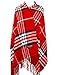 2PLY 100% Cashmere Blanket Oversized Scarf OS Tartan Nova Check Scotland Wool Plaid (Red Black White Nova Tartan Check Plaid)