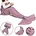 Feiuruhf Mermaid Blanket Handmade Crochet Mermaid Tail Blankets Sleeping Bag for Working, Sleeping, Watching, All Season Use for Kids (Purple) (Pink)