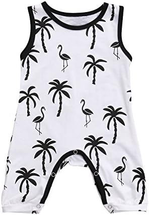 AnneBella Newborn Kids Toddler Baby Boy Girl Sleeveless Cotton Romper Jumpsuit Bodysuit Onesies Outfits (12-18 Months)