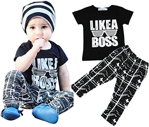Baby Boys Clothes Set, TRENDINAO Kids Boys Soft Cotton Tops+Pant Outfits Set