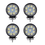 YITAMOTOR 4PACK,4Inch 27W Round LED Work Light Flood Beam Off Road Driving Light Fog Lights Waterproof for Jeep Truck Car ATV SUV Jeep Boat 4WD ATV 12V,2 Years Warranty