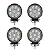 LED Light Bar YITAMOTOR 4Pcs 4Inch 27W Round LED Work Light Pod Lights Bulb Flood Beam Off Road Driving Light Fog Lights Waterproof Truck Car ATV SUV Boat 4WD ATV 12V,2 Years Warranty