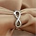 Silver Stainless Steel Infinity Symbol Wedding Band Engagement Rings (with Gift Bag)