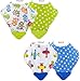 Nuby 2 Piece Bibs with Dribble Catcher and Teething Corner, Blue and Green