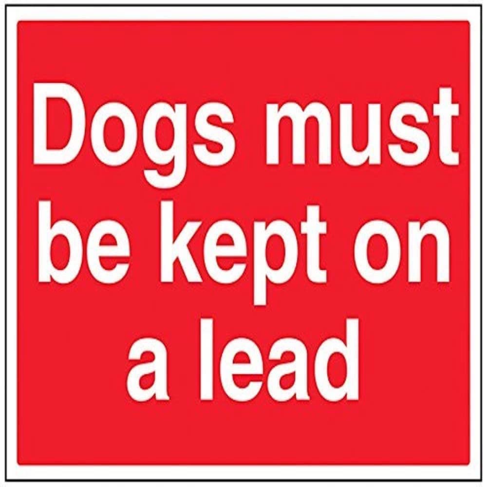 V Safety Dogs Must Be Kept On A Lead Sign - 400mm x 300mm - 1mm Rigid Plastic — image 1