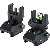 pusina Front and Rear for Rifle Iron Sights Picatinny Foldable Flip Up Sight Polymer Fiber