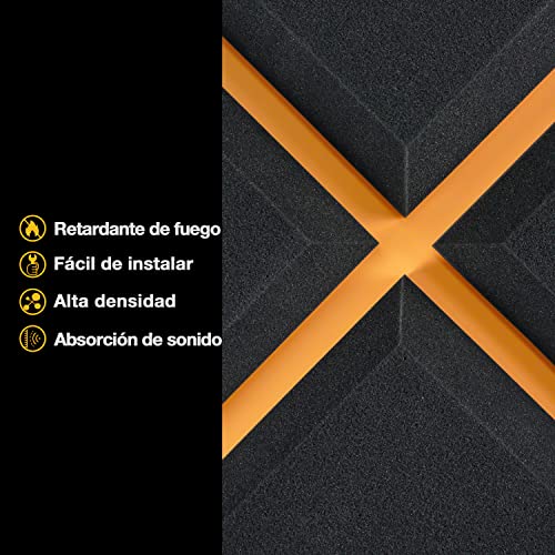 Fstop Labs Acoustic Panels 12 Pieces, 2.5 x 30 x 30 cm Acoustic Panel for Recording Studios, Offices, Acoustic Room, Soundproofing Wall