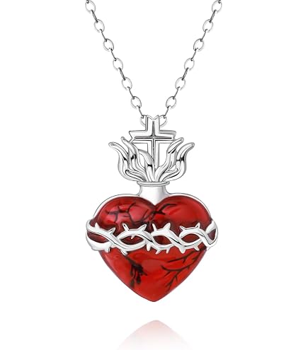 Amazon.com: Sacred Heart of Jesus Necklace - Hypoallergenic Thorn