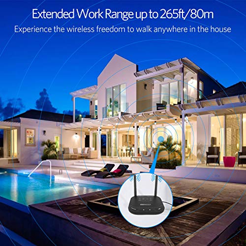 OOWOLF Bluetooth 5.0 Transmitter Receiver, 3-in-1 3.5mm Stereo Aux Adapter Low Latency with APTX HD APTX 2 Devices Simultaneously, for TV/Home Sound System, Pairs Two Headphones - Thumbnail 5