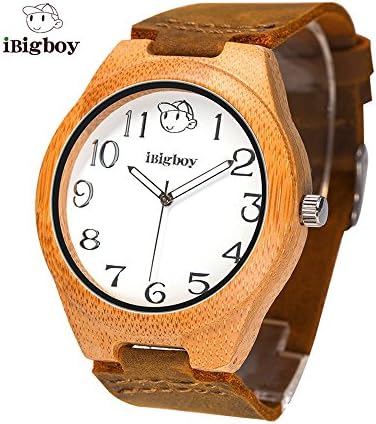 Lightweight minimalist style wooden watch Bamboo man quartz glowing pointer gift watch