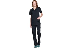 Cherokee Men and Women Scrub Set, V-neck Scrub Top with Drawstring Pants WW530C