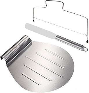 Goldbeing Kuchenheber Set inkl. Streichpalette Zum Sicheren Anheben von Tortenböden - Kuchenretter Edelstahl - Tortenheber mit Griff,Tortenbodenteiler als Geschenk (Silber)
