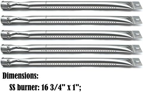15601 (5-pack) Stainless Steel Burner Replacement for Select Kenmore and Master Forge Gas Grill Models