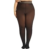 DancMolly Plus Size Fleece Lined Tights Women Skin Color Warm Thermal Winter High Waist Leggings with Fuzzy Lining