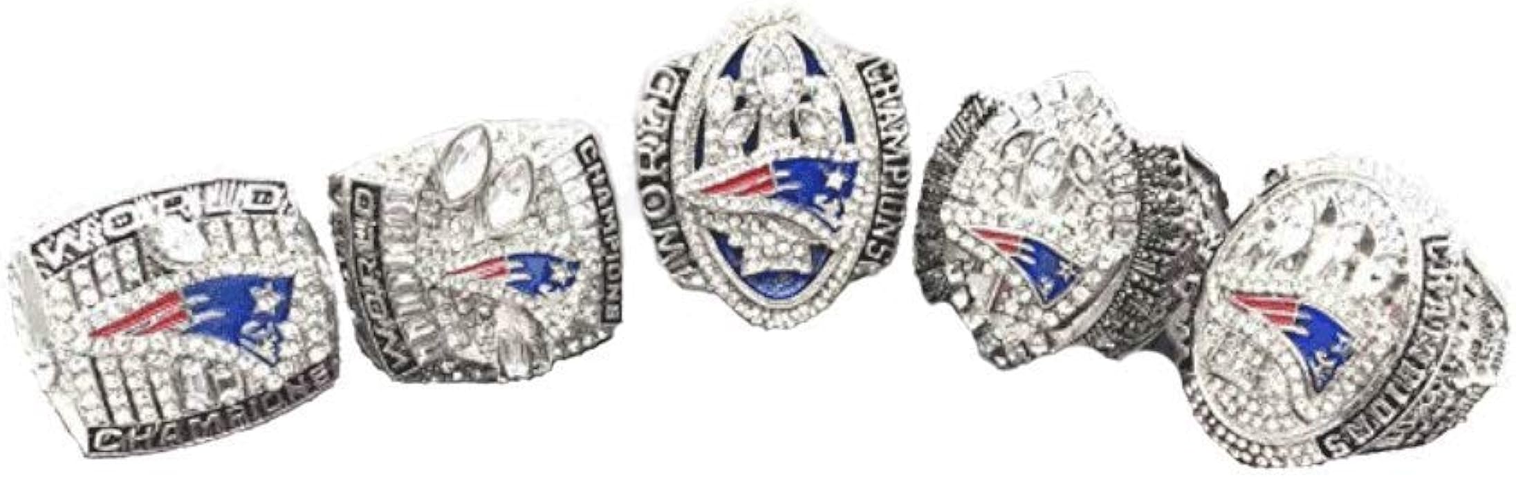 Patriots 5pc Official Design Super Bowl Replica Ring Set Size 11 W Box Product Name Amazon Com