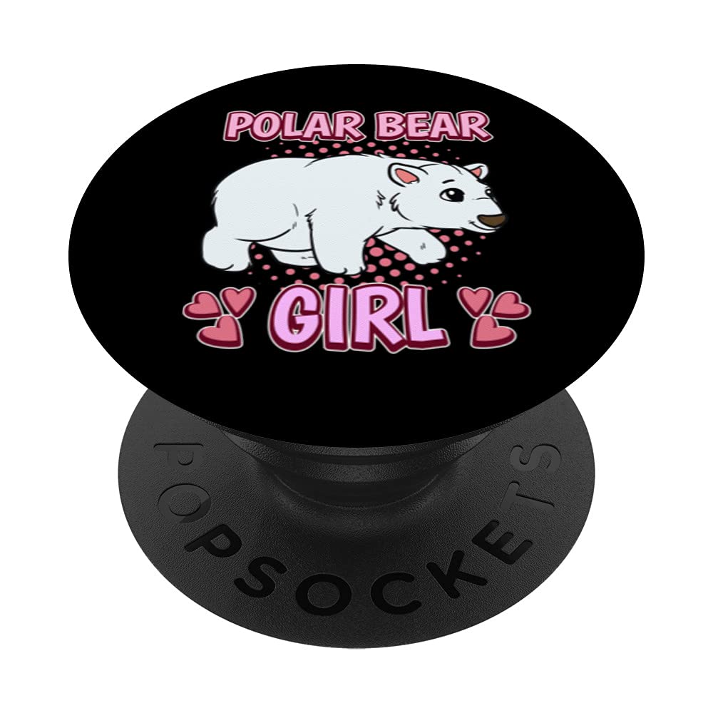 Womens Polar Bear Girl Polar Bear PopSockets Swappable PopGrip