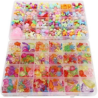 Akr M ビーズ アクセサリー おもちゃ キット ブレスレット ネックレス ペンダント 女の子 大容量 プレゼント Diy Otcon