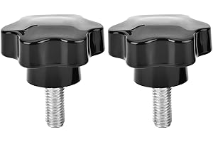 MroMax 2PCS M12x30mm Star Handle Knob Thread Replacement Tightening Screw Quick Disassembly Replacement Parts Clamping Handle Grip Screw Knob Black
