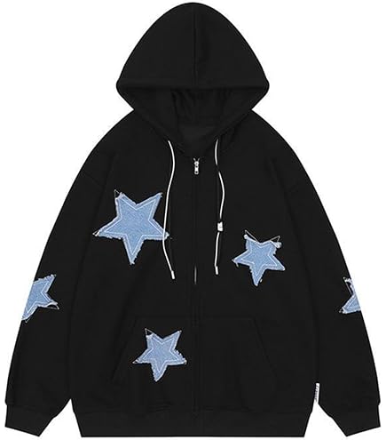 Amazon.com: LAPUNIOT Women's Zip Up Sweatshirt Men's Star Zip Up