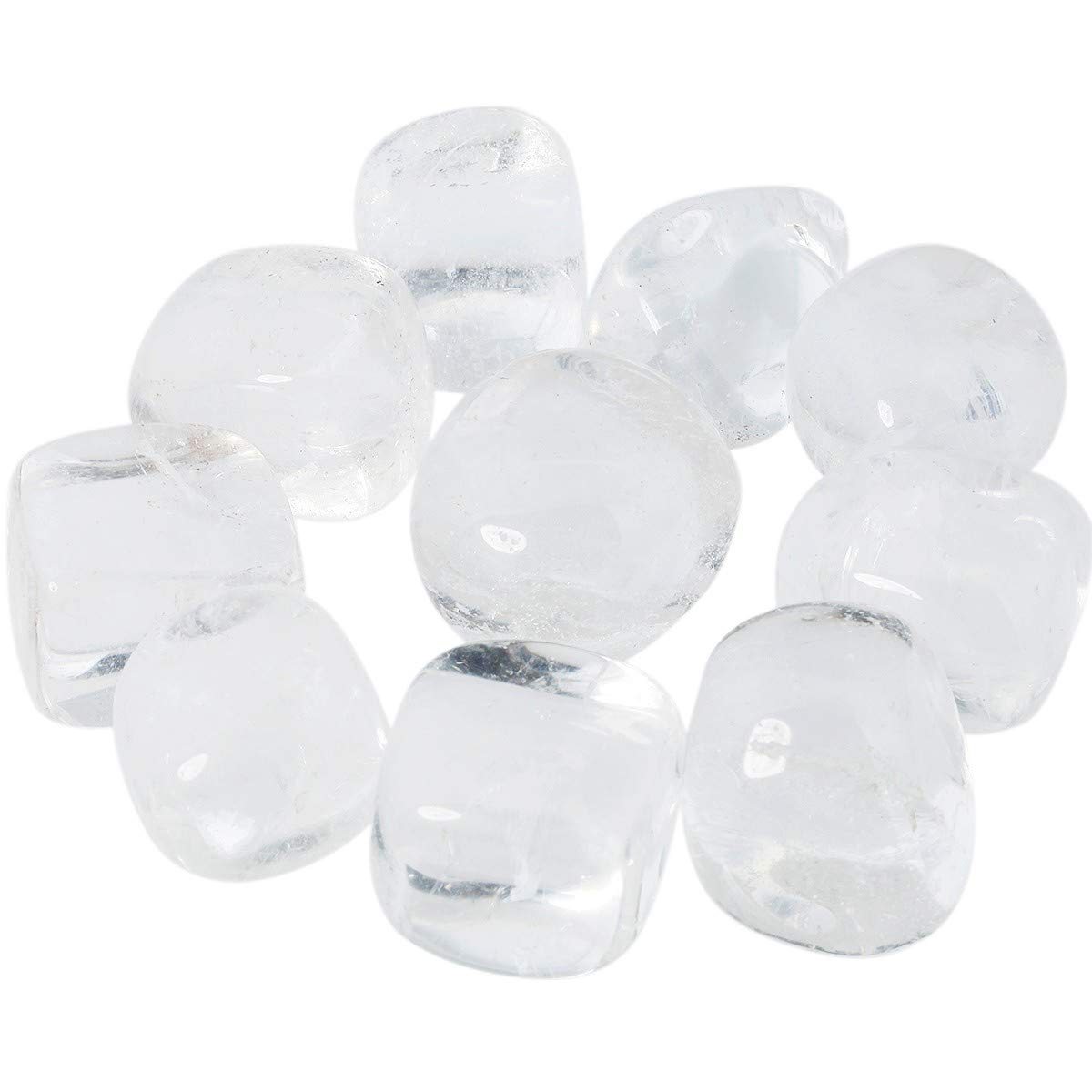 mookaitedecor 1lb/460g Natural Clear Quartz Crystals Tumble Stones Bulk, Semi Precious Tumbled Stones Healing Crystal Gift Decorative Rocks for Crafts Garden Fish Tank Aquarium Plant Pot Bonsai Decor