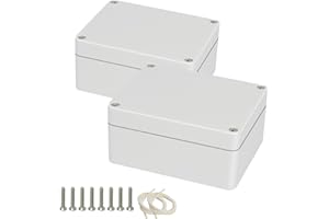 HoHaing Project Box IP65 Waterproof Dustproof Junction Box ABS Plastic Enclosure Box for Electronics Gray White Outdoor Project 3.93"x2.68"x1.97"(100 x 68 x 50 mm)(2Pcs)