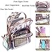NiceEbag Clear Backpack with Cosmetic Bag & Case, Clear Transparent PVC Multi-pockets School Backpack Outdoor Bookbag Travel Makeup Quart Luggage Pouch Organizer Fit 15.6 Inch Laptop (Rose Gold)