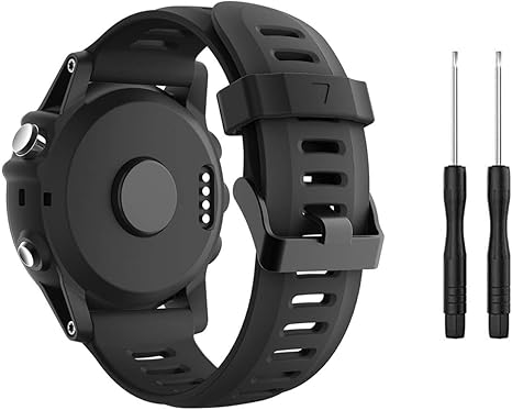 TOPsic Garmin Fenix 3 correa de reloj, Banda Reemplazo de Silicona Suave Deportiva con Herramientas para Garmin Fenix 3/reloj elegante de Fenix 3 HR ...