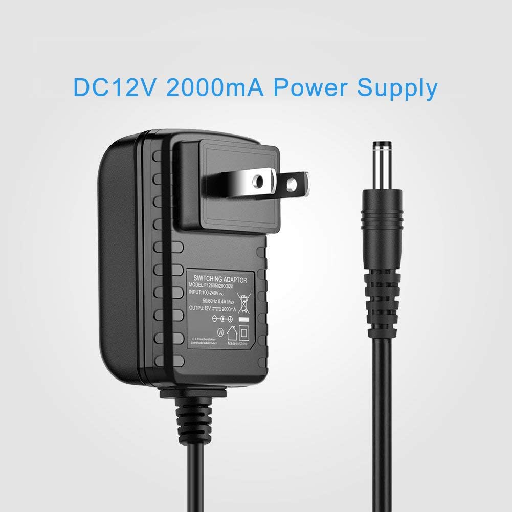 DC12V 2A Power Supply Adapter, SANSUN AC100-240V to DC12V Transformers, Switching Power Supply for 12V LED Strip Lights, 12 Volt 2 Amp Power Adaptor, 2.1mm X 5.5mm US Plug (1pcs) - - 