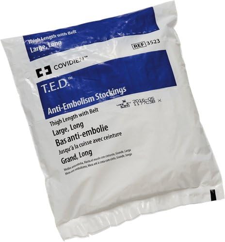 Kendall Healthcare T.E.D Thigh Length Anti-embolism Stockings with Belt Extra Large, Regular Length, Latex-free, White (Pair of 2 Each)
