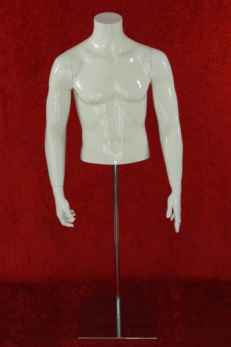Qubeat Window mannequin Torso Male Shining White
