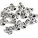 Heather's cf 85 Pieces Silver Tone Drum Bail Hollow Pattern Tube-Spacer Connector Findings Jewelry Making