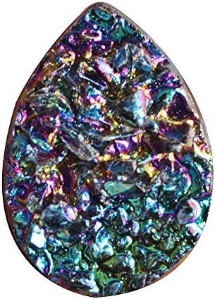 RAVISHINGGEMS Titanium Druzy Cabochon, Pear Shape, Size 18x13x5 MM, New Jewellery Making, Geode Drusy, Agate Druzy 18305