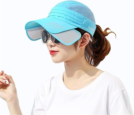 Amazon Co Jp ファッション レディース 夏 スケーラブル ワイドブリム Uv保護 サンバイザー 帽子 ビーチ バイザー 夏 最高の選択のスタイリング Free Size ブルー ホーム キッチン