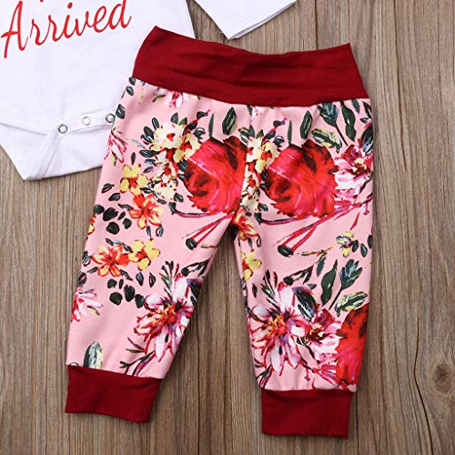 Little Story Children's Long-Sleeved Valentine's Day Floral Print Hakama Climbing Suit Package Fart + Trousers + hat + Red