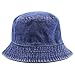 The Hat Depot Washed Cotton Denim Bucket Hat (L/XL, Dark Denim)