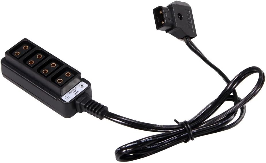 Male D-Tap B Type Power Tap to 4 Female D-Tap P-Tap Hub Adapter for Photography Power