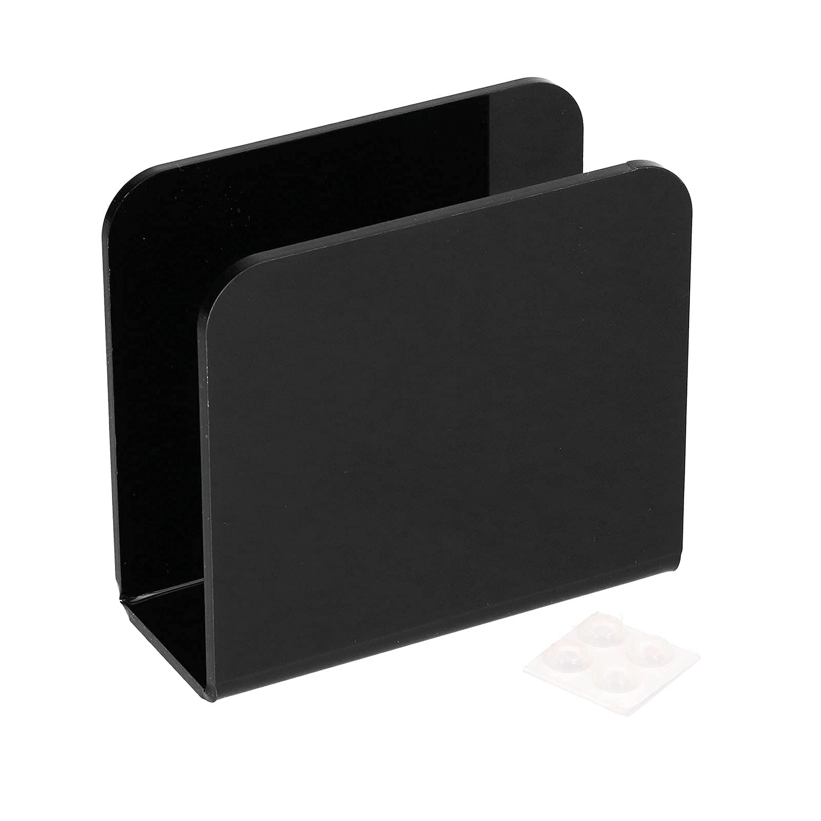 MOUMOUTEN Napkin Holder, Acrylic Napkin Stand Holder, Classic Black Napkin Organizer for Kitchen Countertops Dining Table