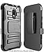 Moto G4 Play Case, Moto G Play Case 4th Generation, JATEM Hybrid Case Kickstand Belt Clip (Black/Black)