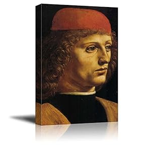 Portrait of a Musician by Leonardo da Vinci - Canvas Print Wall Art Famous Oil Painting Reproduction - 12" x 18"
