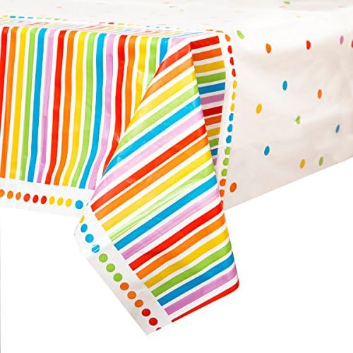 Rainbow Birthday Rectangular Plastic Table Cover (137cm x 213cm) 1 Piece - Durable Party Tablecloth for Festive Celebrations - Image 3