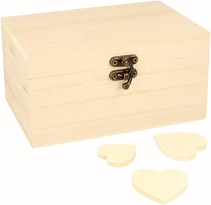 CAJA MADERA ARTEMIO 15x10x8 CM CON 53 CORAZONES: Amazon.es: Hogar