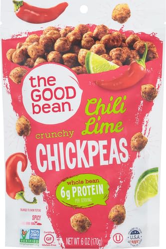THE GOOD BEAN CHICKPEA SNACKS, SMOKY CHILI/LIME, GLUTEN AND NUT FREE, 6 OUNCE
