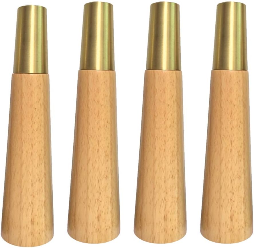 ABBD Patas de Muebles de Madera Base de latón, Patas de sofá de Madera