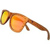 Pelican Sunwear Wood Sunglasses | Polarized | Vintage Wooden Frame | UV Protection | Bamboo Case