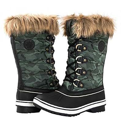 GLOBALWIN Women's 1837 Camouflage Snow Boots – Winter Ankle Boots With Faux Fur Trim - View #4