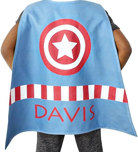 Personalized Captain America Cape Costume for Toddlers - Kids Cape and Mask, Avengers Costumes for Kids, Toddler Costume for Boys and Girls, Captain America Dress Up, Marvel Cape, Captain America Gift