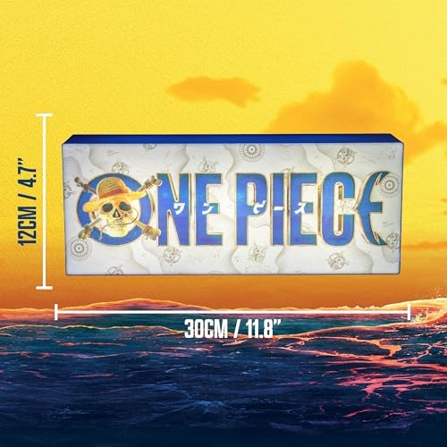 Paladone One Piece Logo-Leuchte, offiziell lizenzierte Anime-LED-Lampe von Netflix, Strohhutpiraten-Geschenke für Popkultur-Fans, batteriebetriebene Wohndeko 8